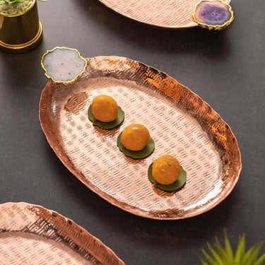 Agate Brass Decorative Tray