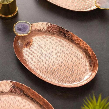 Agate Brass Decorative Tray