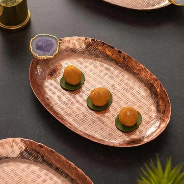 Agate Brass Decorative Tray