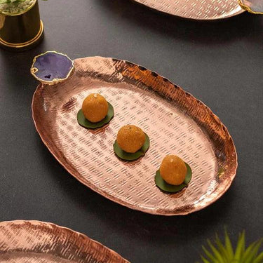 Agate Brass Decorative Tray