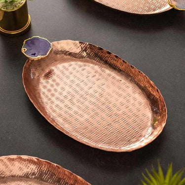 Agate Brass Decorative Tray