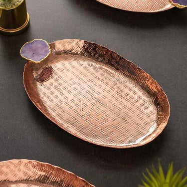 Agate Brass Decorative Tray