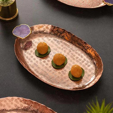 Agate Brass Decorative Tray