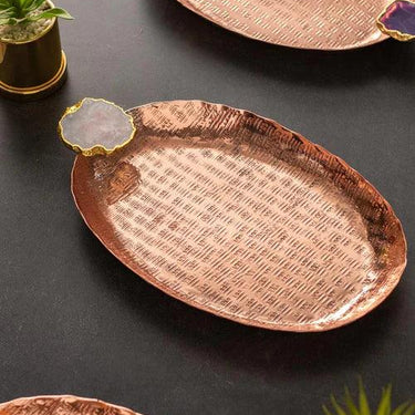 Agate Brass Decorative Tray