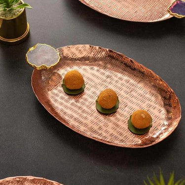 Agate Brass Decorative Tray