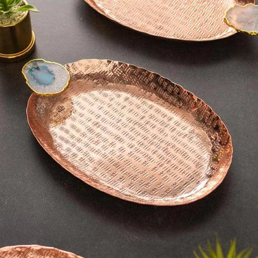 Agate Brass Decorative Tray