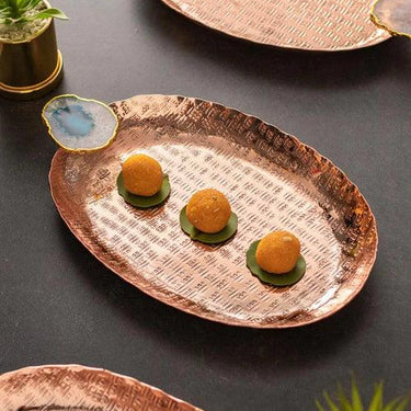 Agate Brass Decorative Tray