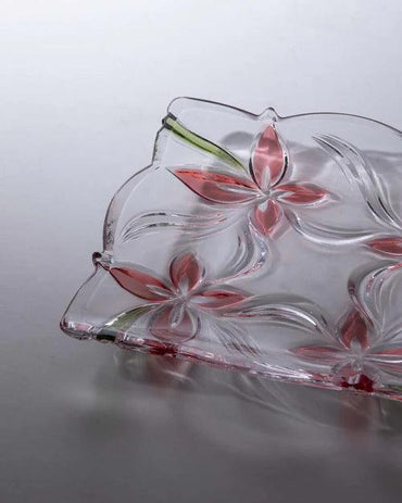Frosted Red Flower Candy Bowl