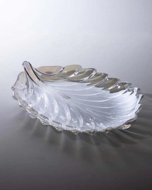 Leaf Shaped Crystal Platter