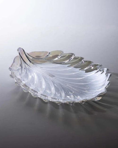 Leaf Shaped Crystal Platter