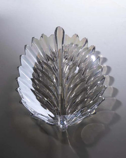 Leaf Shaped Crystal Platter