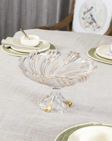 Gold crystal Footed Platter