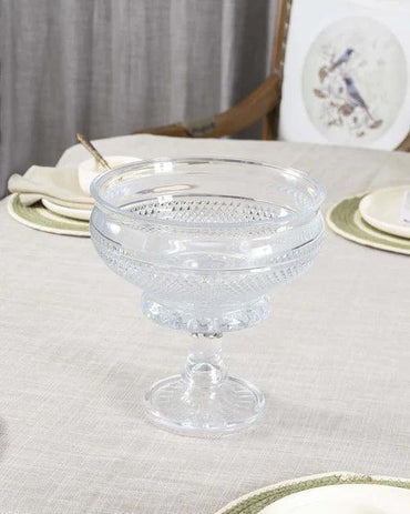 Footed Crystal Fruit Bowl - Small