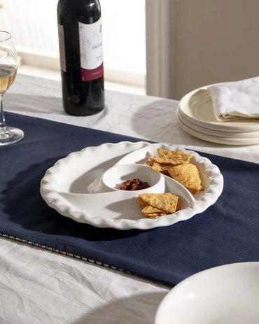 All White Swirl Chip n Dip Platter