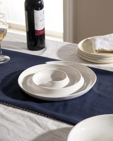 All White Swirl Chip n Dip Platter