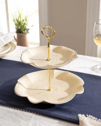 Wavy Edge 2-Tier Cake Stand