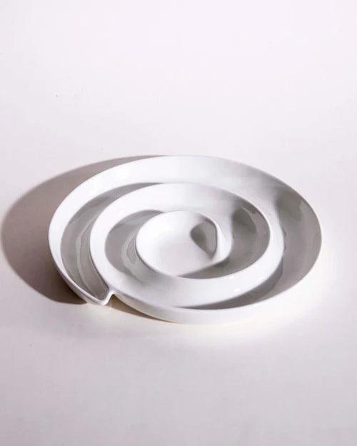 All White Swirl Chip n Dip Platter