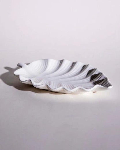 All White Leaf Platter
