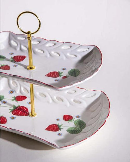 'Strawberry Delight' 2-Tier Cake Stand