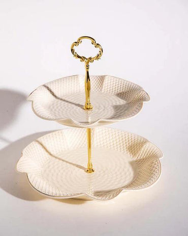 Wavy Edge 2-Tier Cake Stand