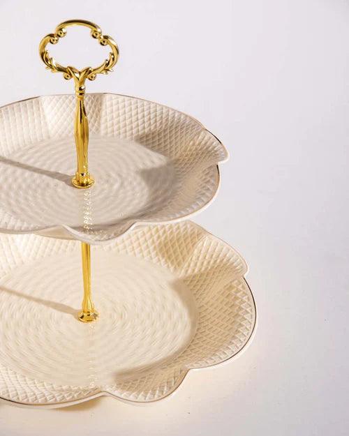 Wavy Edge 2-Tier Cake Stand