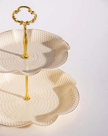 Wavy Edge 2-Tier Cake Stand