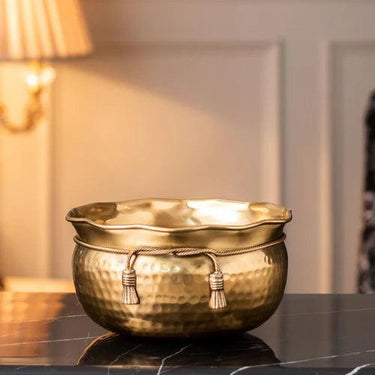 'Ribbon' Handcrafted Brass Bowl - 8"