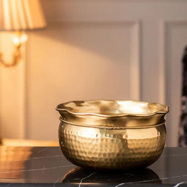 'Ribbon' Handcrafted Brass Bowl - 8"