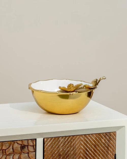 Pale Leaf Golden Serving bowl - 10"