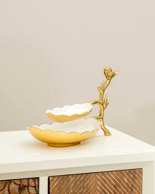 Countertop Bird 2-Tier Serving Bowl