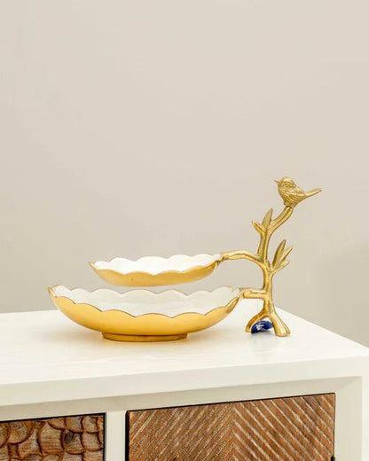 Countertop Bird 2-Tier Serving Bowl