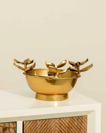 Enduring Flower Top Brass Bowl 7"