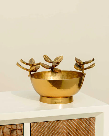 Enduring Flower Top Brass Bowl 7"