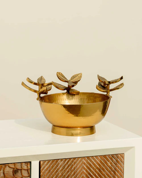 Enduring Flower Top Brass Bowl 7"