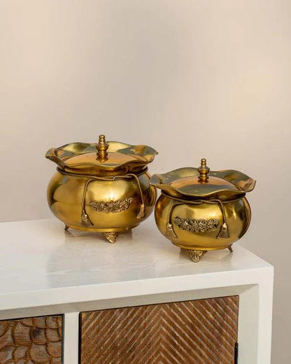 Golden Brass Rasgulla Handi - 8"