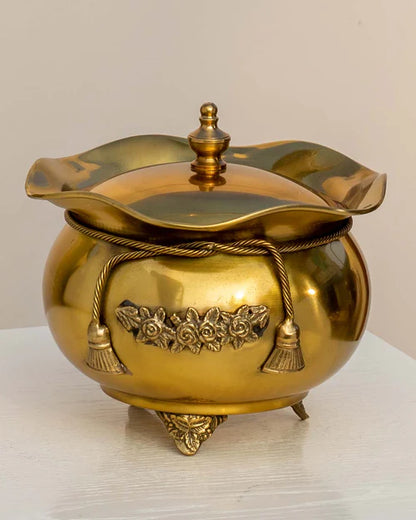 Golden Brass Rasgulla Handi 7"