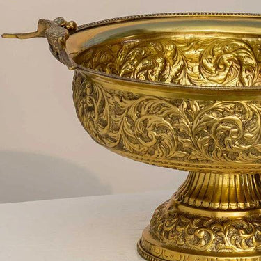 "Bird Of Akbar" Gold Plated Serving Bowl