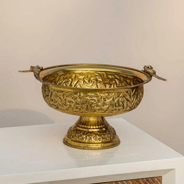 "Bird Of Akbar" Gold Plated Serving Bowl