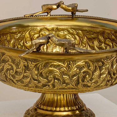 "Bird Of Akbar" Gold Plated Serving Bowl