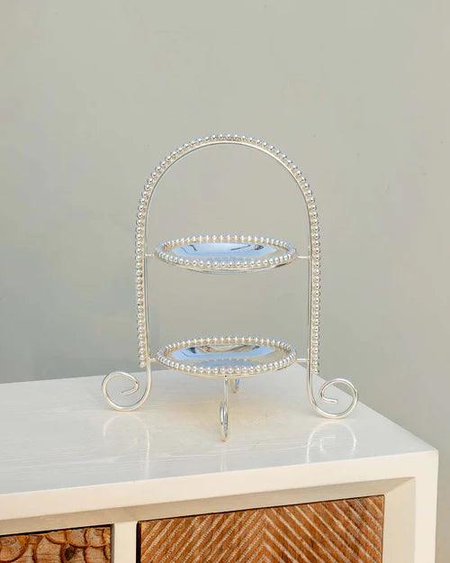 Silver Arch Shaped Double Layered Cake Stand