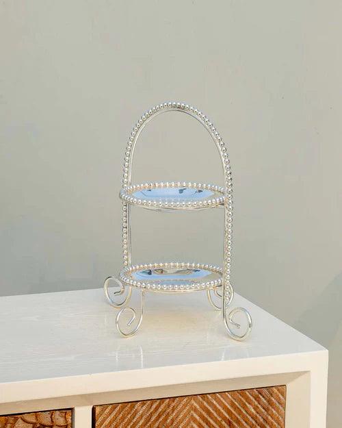 Silver Arch Shaped Double Layered Cake Stand