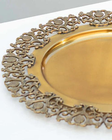 Royal Border Brass Serving Tray - 13"