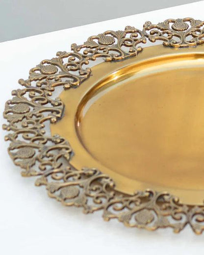 Royal Border Brass Serving Tray - 13"