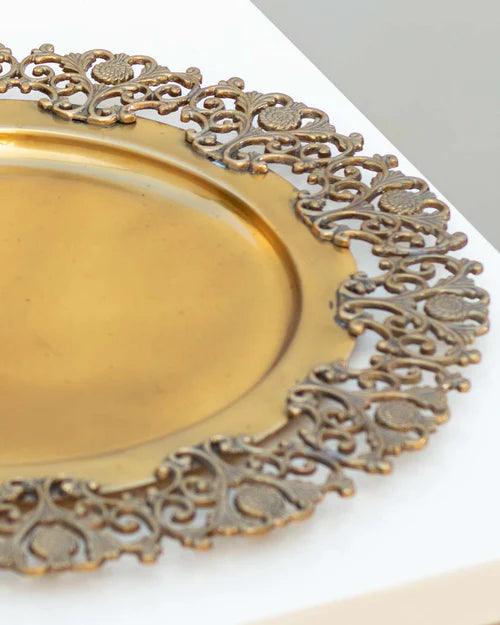 Royal Border Brass Serving Tray - 13"