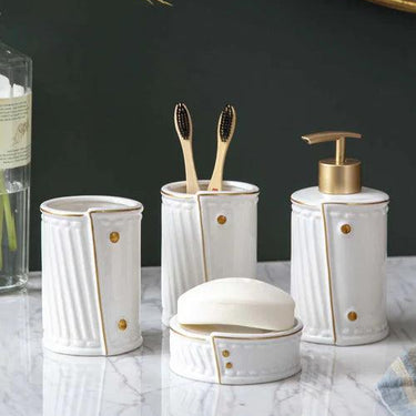 Gilded Closure 4-Piece Bath Set - White