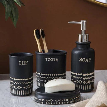 Ava 4-Piece Bath Set - Black