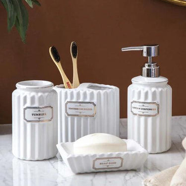 Pious 4-Piece Bath Set - White