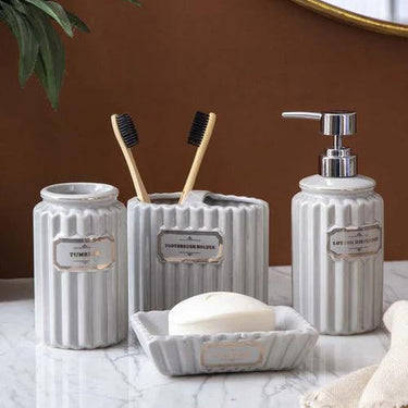 Pious 4-Piece Bath Set - Slate Grey