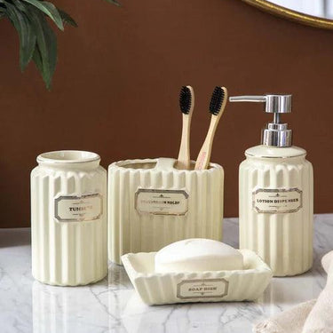 Pious 4-Piece Bath Set - Parchment Yellow