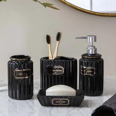 Pious 4-Piece Bath Set - Black